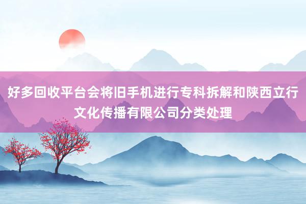 好多回收平台会将旧手机进行专科拆解和陕西立行文化传播有限公司分类处理